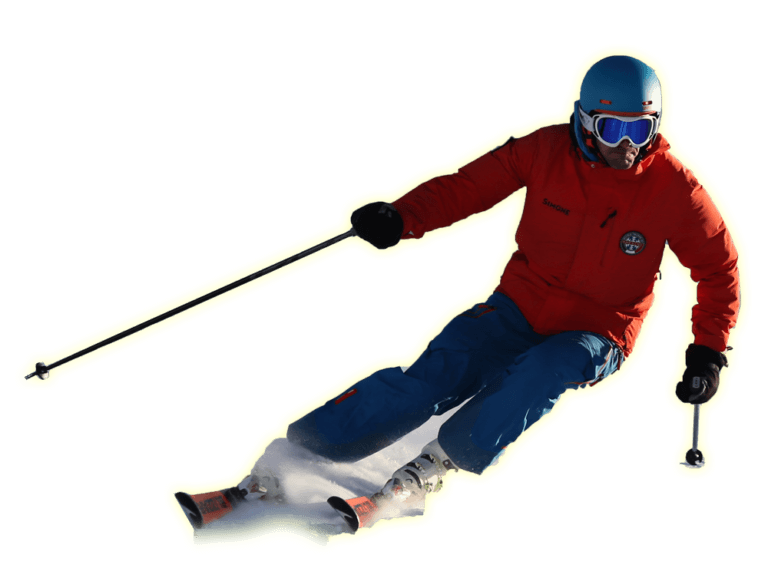 Simone in azione sugli sci